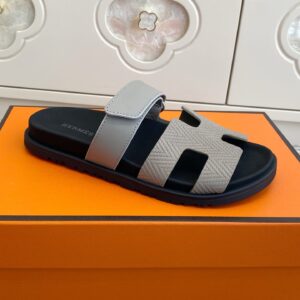 Hermès - Sandales plates - Noir logo H