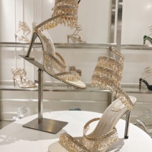 Rene Caovilla - Sandales à talon - Champagne strass