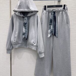 Dior - Ensemble jogging à capuche cordon - Gris