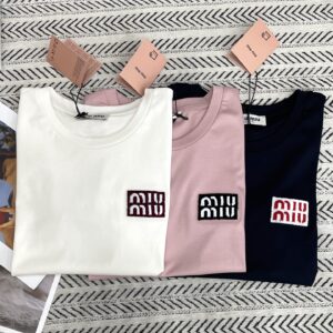 Miu Miu - T-shirt logo patch - Blanc
