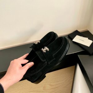 Chanel - Mocassins - Noir cuir logo CC