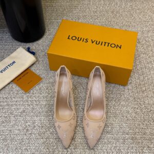 Louis Vuitton - Escarpins à talon - Nude monogramme strass