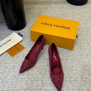 Louis Vuitton - Escarpins à talon - Bordeaux monogramme strass