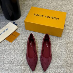 Louis Vuitton - Ballerines pointues - Rouge framboise monogramme strass