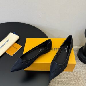Louis Vuitton - Ballerines pointues - Noir monogramme strass