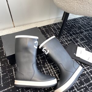 Chanel - Bottes de pluie - Noir logo CC