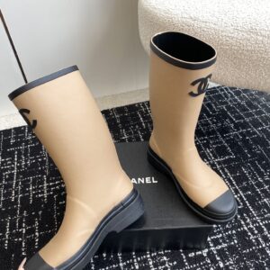 Chanel - Bottes de pluie - Beige logo CC