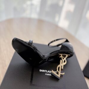 Yves Saint Laurent - Sandales à talon - Noir verni