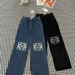 Loewe - Jean droit anagramme brodé - Bleu moyen