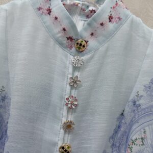 Zimmermann - Robe longue manches longues imprimé floral - Bleu clair