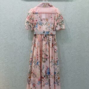 Zimmermann - Robe courte manches courtes imprimé floral - Rose