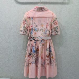 Zimmermann - Robe courte manches courtes imprimé floral - Rose pâle