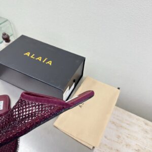 Alaïa - Mules plates - Bordeaux tressé