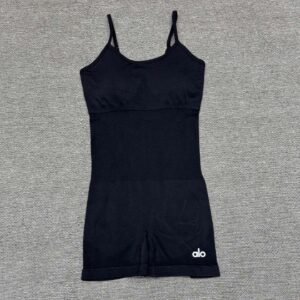 Alo - Combinaison sport short fines bretelles - Noir