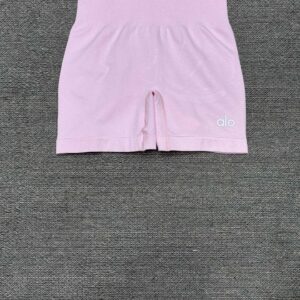 Alo - Combinaison sport short fines bretelles - Rose