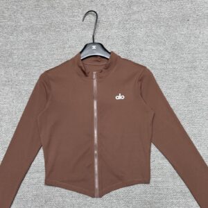 Alo - Veste sport cropped zippée - Marron