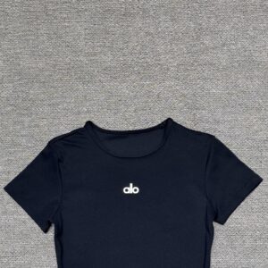 Alo - T-shirt ajusté logo brodé - Bleu marine