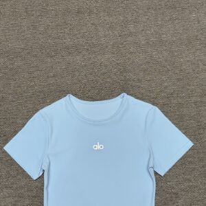 Alo - T-shirt ajusté logo brodé - Bleu ciel