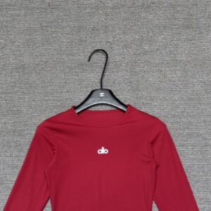 Alo - Top sport manches longues ajusté - Rouge