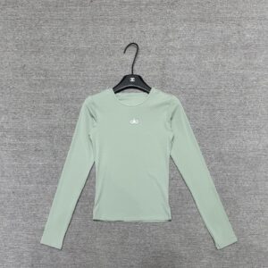 Alo - Top sport manches longues ajusté - Vert sauge