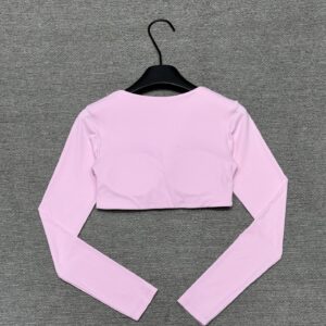 Alo - Top sport cropped manches longues - Rose