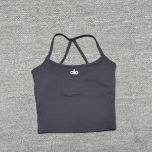 Alo - Débardeur sport fines bretelles - Gris anthracite