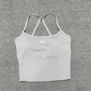 Alo - Débardeur sport fines bretelles - Gris clair