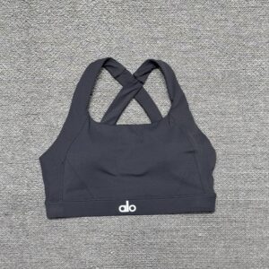 Alo - Brassière sport maintien dos croisé - Gris anthracite