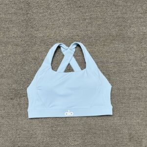 Alo - Brassière sport dos croisé - Bleu ciel