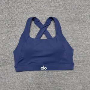 Alo - Brassière sport dos croisé - Bleu marine
