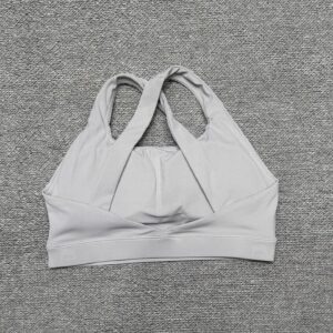 Alo - Brassière sport dos croisé - Gris perle