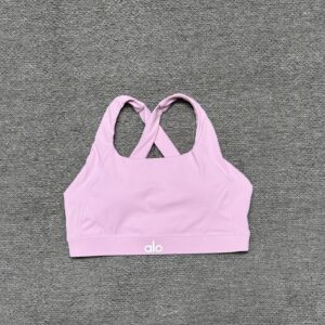 Alo - Brassière sport dos croisé - Rose pastel
