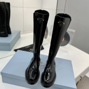 Prada - Bottes hautes - Noir verni